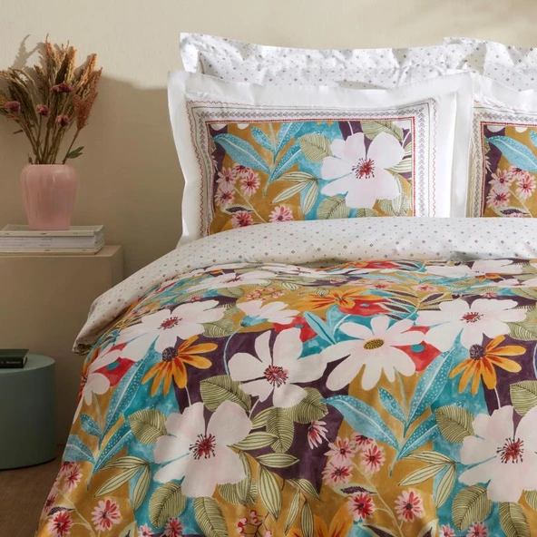 Karaca Home Lumire Fuşya %100 Pamuk Çift Kişilik Nevresim Takımı - 3