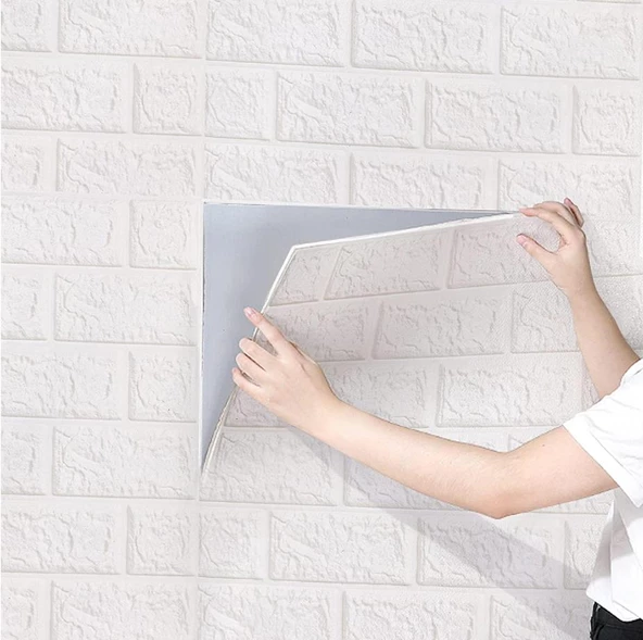 Renkli Duvarlar Ekoslim 70x77cm 1 Adet Yapışkanlı Silinebilir Ofis Salon Kaplama Sünger 2mm Duvar Paneli Kağıdı - Resim 3