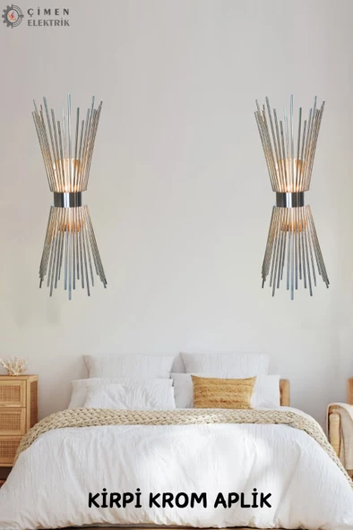 ST00 Dekoratif Kirpi Duvar Aplik Krom 3200k Günışığı