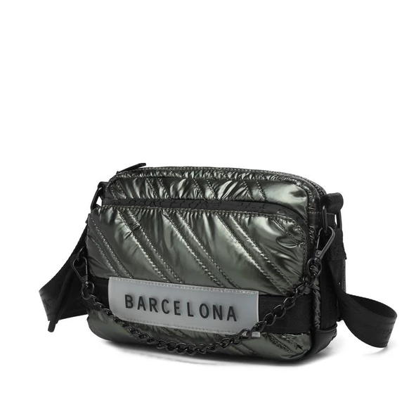 21K Barcelona Parlak Kumaş Askılı Kadın Postacı Çantası 3256 - Resim 3