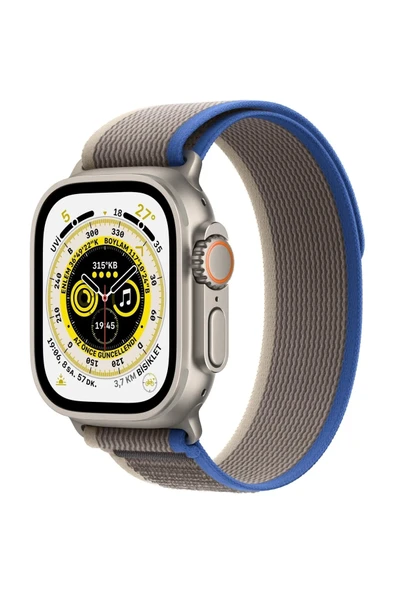 Apple Watch Ultra  (49 mm)  Titanium Blue/Gray Trail Loop M/L Akıllı Saat (Apple Türkiye Garantili) - 2