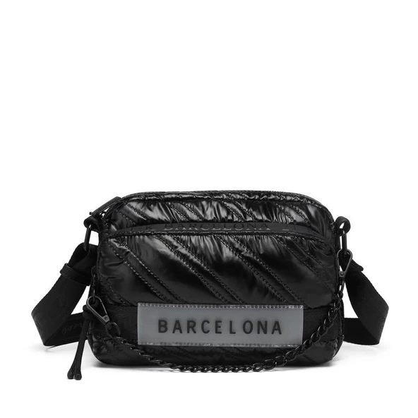 21K Barcelona Parlak Kumaş Askılı Kadın Postacı Çantası 3256 - Resim 10