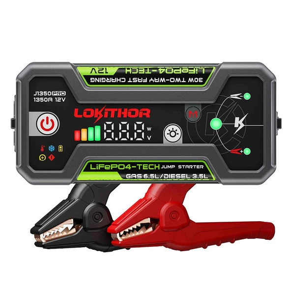 Lokithor J1350PRO 12V 1350Amp LiFePO4 Akıllı Akü Takviye + Powerbank + Led Lamba