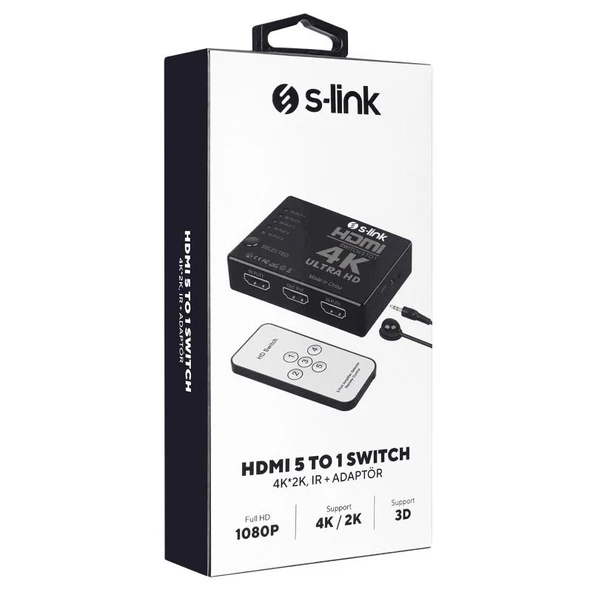S-link SL-HSW75 HDMI 5in1 Otomatik 5Li Metal Switch - 6