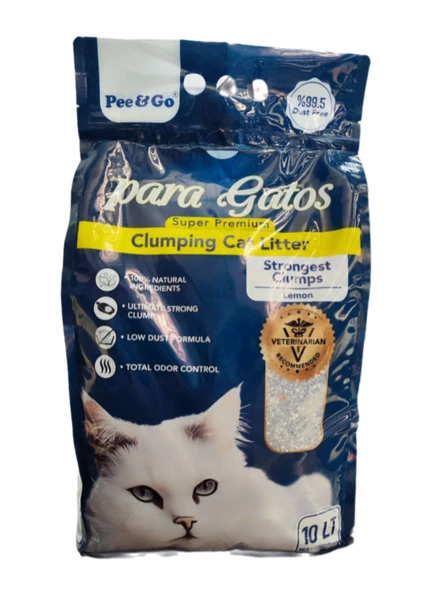 Pee&Go Clumping Cat Litter Strongest Clumps (Limon-Çiçeği Kokulu)