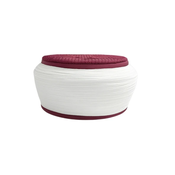 Namaz Sarığı Beyaz Kumaş Bordo Takke Nali Şerif 4 metre - 3