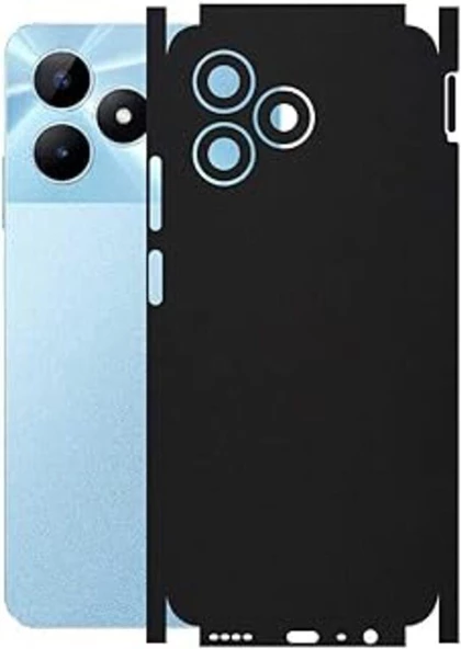Realme Note 50 ile Uyumlu Mat Siyah Arka Kaplama
