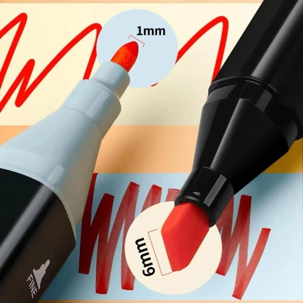 Touch Çift Uçlu Fosforlu Kalem 60 Renk Art Marker - 4