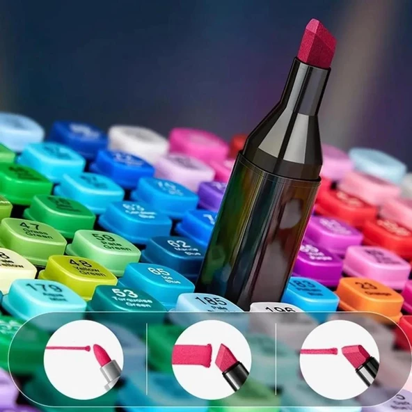 Touch Çift Uçlu Fosforlu Kalem 60 Renk Art Marker - 3