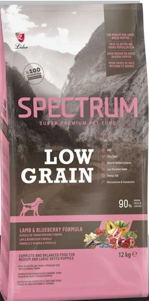 SPECTRUM LOW GRAIN KUZULU & YABAN MERSİNLİ ORTA IRK YAVRU KÖPEK 12 KG