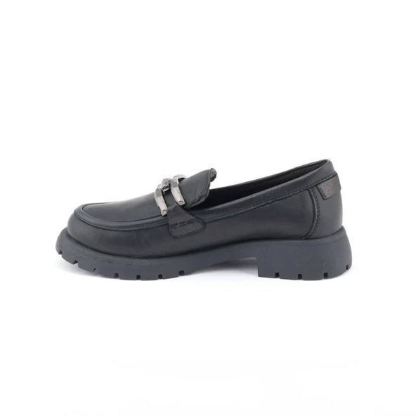 MAMMAMİA 24KA-3235 KALIN TABAN KADIN DERİ LOAFER AYAKKABI - 10