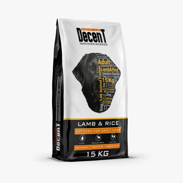 Decent Kuzulu Yetişkin Köpek Maması 15 Kg