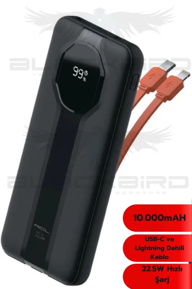 10000 mAh 2XUsb 1XPd Hızlı Şarj 22.5W Type-C Lightning Powerbank PW-106