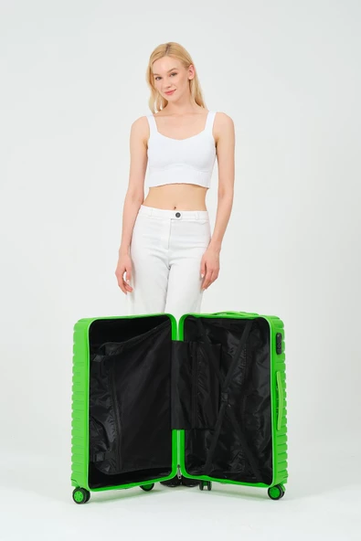 Keo-Plus Yeşil Orta Boy Silikon Kırılmaz Pp Valiz - 11