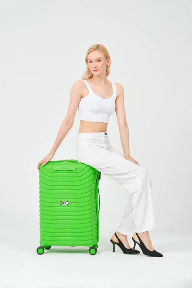 Keo-Plus Yeşil Orta Boy Silikon Kırılmaz Pp Valiz - 2