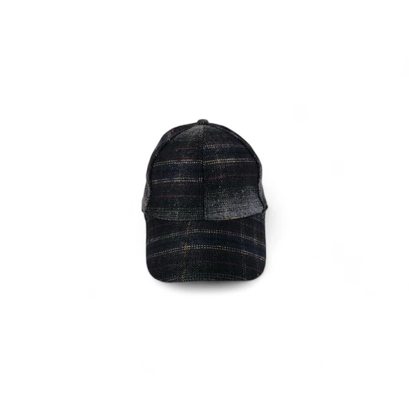 İskoç Tartan Desen Şapka Siyah - 3