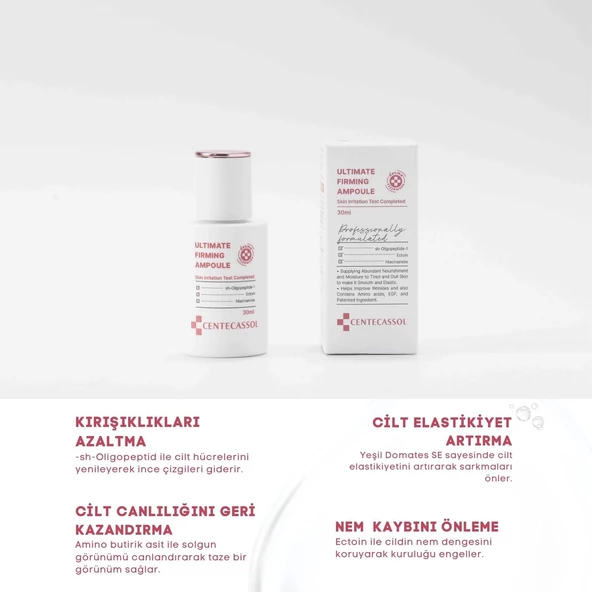CENTECASSOL Peptit ve Ectoin Kompleksiyle Yaşlanma Karşıtı, Nemlendirici, Onarıcı Serum - 3