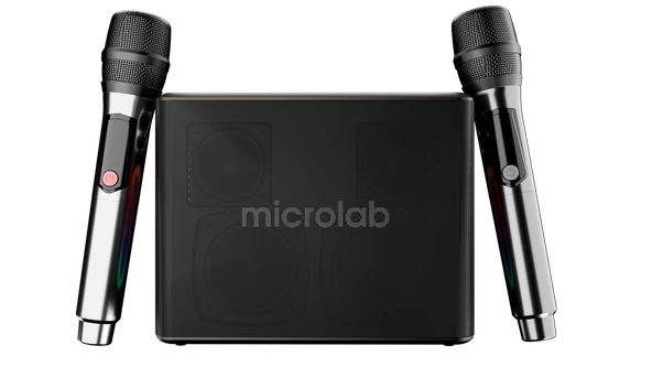 MICROLAB M60 Vega 15000mAh Batarya Wireless Mikrofonlu Siyah Gri Usb + Tf Kart