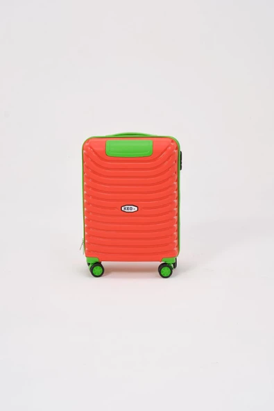 Keo-plus Turuncu-yeşil Kabin Boy Silikon Kırılmaz Pp Valiz - 3
