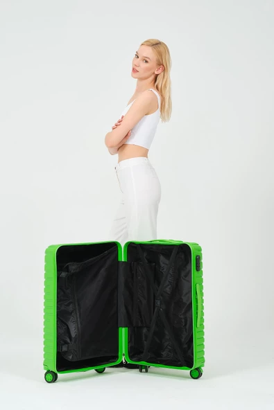 Keo-Plus Yeşil Orta Boy Silikon Kırılmaz Pp Valiz - 12