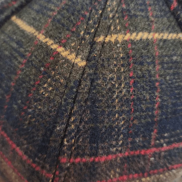 İskoç Tartan Desen Şapka Kahverengi - 2