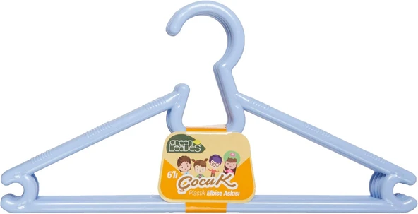 6 lı çocuk elbise plastik askısı