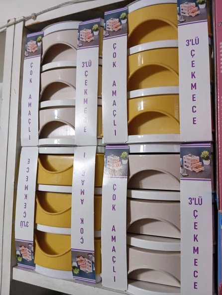 3 katlı organizer çekmeceli saklama kabı kutusu