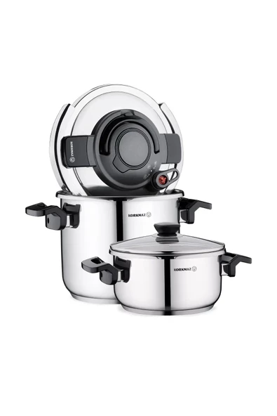 KORKMAZ Alessa 4 Parça Düdüklü Tencere Seti A178 - 2