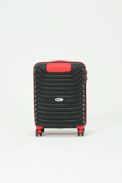 Keo-Plus Siyah-Kırmızı Kabin Boy Silikon Kırılmaz PP Valiz - 6