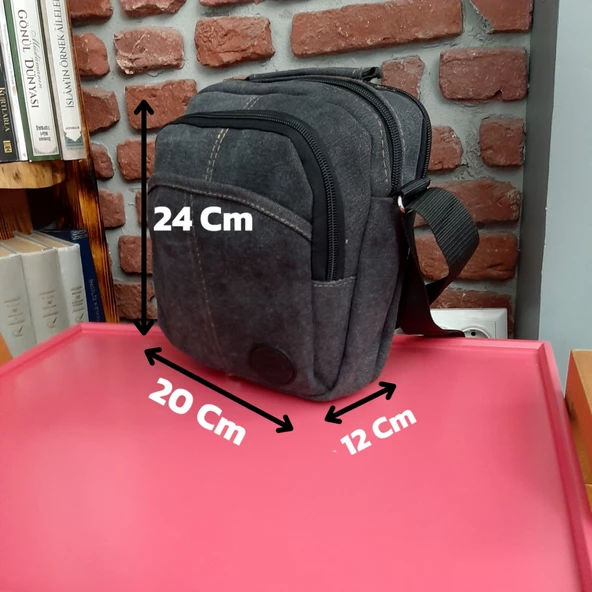 Escape Kanvas Antrasit Omuz Çantası 3505 Gvn-0072 - 5