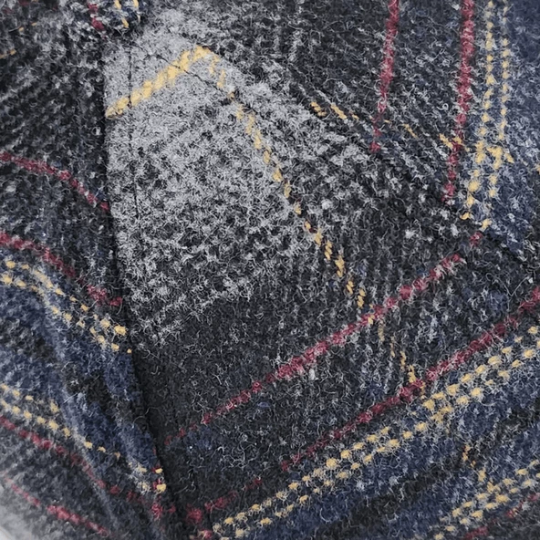 İskoç Tartan Desen Şapka Siyah - 2