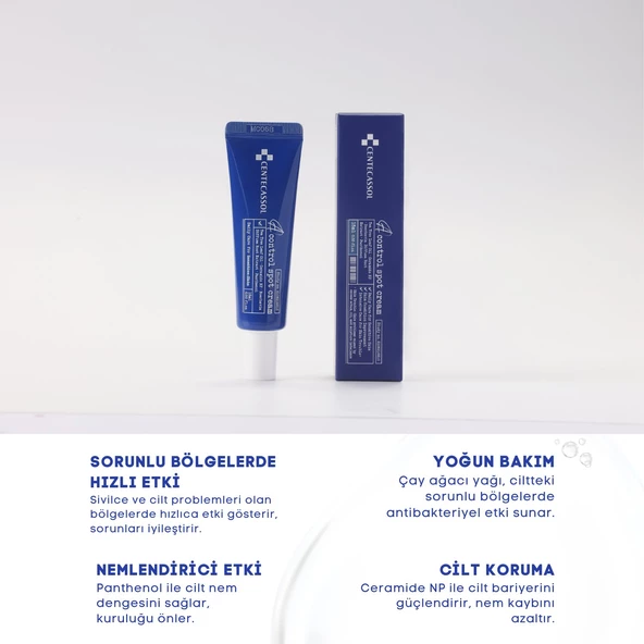 CENTECASSOL Çay Ağacı Yaprağı Özü İçeren Bariyer Güçlendirici, Nemlendirici, Günlük Bakım Kremi - A-Control Spot Krem - 3