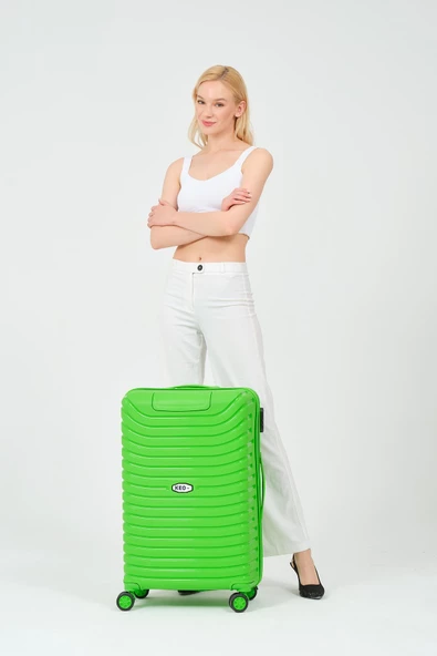 Keo-Plus Yeşil Orta Boy Silikon Kırılmaz Pp Valiz
