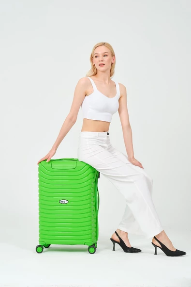 Keo-Plus Yeşil Orta Boy Silikon Kırılmaz Pp Valiz - 4