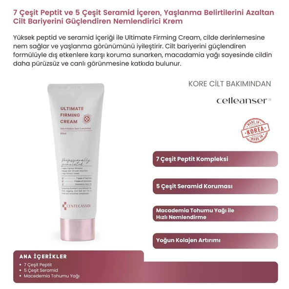CENTECASSOL 7 Çeşit Peptit ve 5 Çeşit Seramid İçeren Yaşlanma Karşıtı ve Nemlendirici Krem - 2