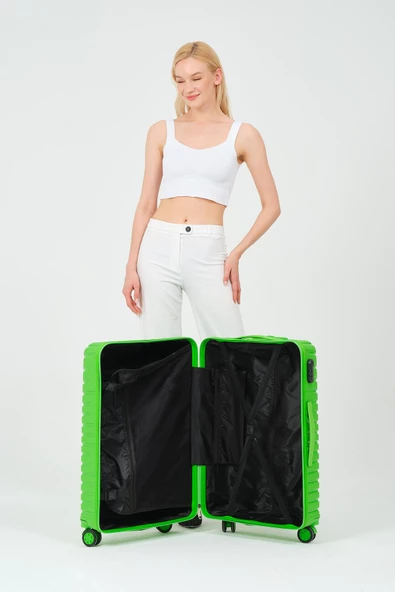 Keo-Plus Yeşil Orta Boy Silikon Kırılmaz Pp Valiz - 8