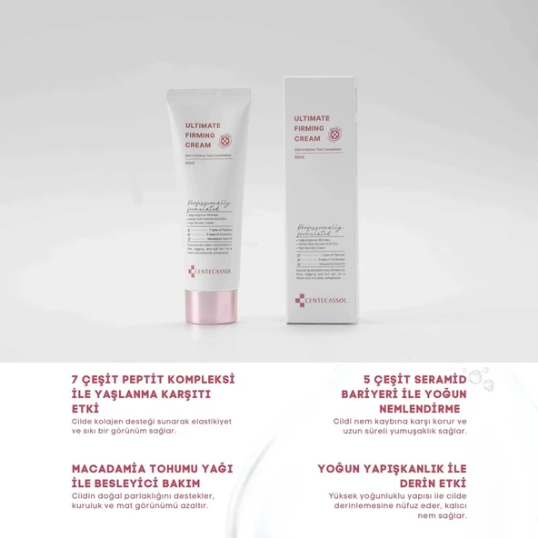 CENTECASSOL 7 Çeşit Peptit ve 5 Çeşit Seramid İçeren Yaşlanma Karşıtı ve Nemlendirici Krem - 3