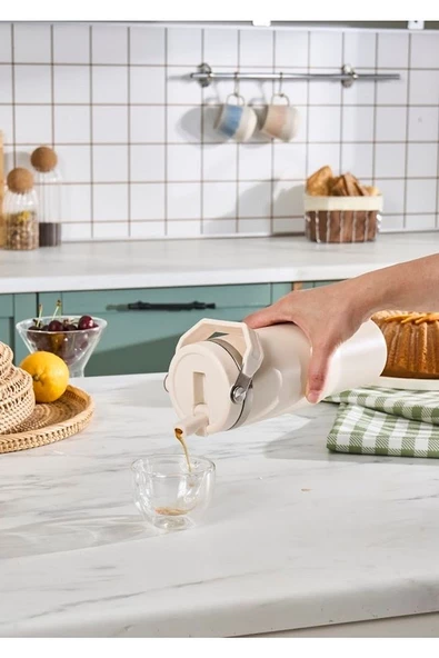 Star Ice Çelik Sızdırmaz Termos 860 ml Bej - 5