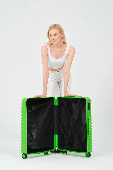 Keo-Plus Yeşil Orta Boy Silikon Kırılmaz Pp Valiz - 10