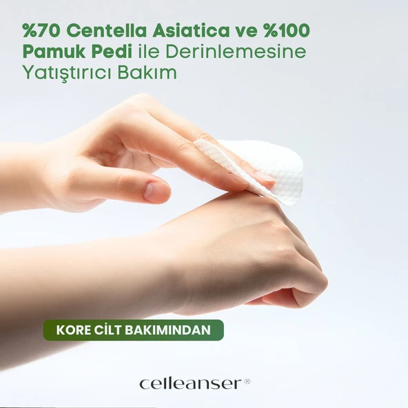 CELLEANSER Centella Asiatica Içeren %100 Pamuktan Yapılmış Nemlendirici Temizleme Pedi Therapy Toner Pad - 5