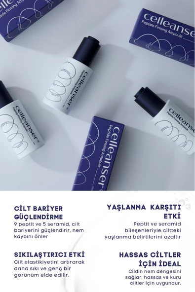 CELLEANSER 9 Çeşit Peptit ve 5 Çeşit Seramid İçeren, Kırışıklık ve Yaşlanma Karşıtı Serum - 3