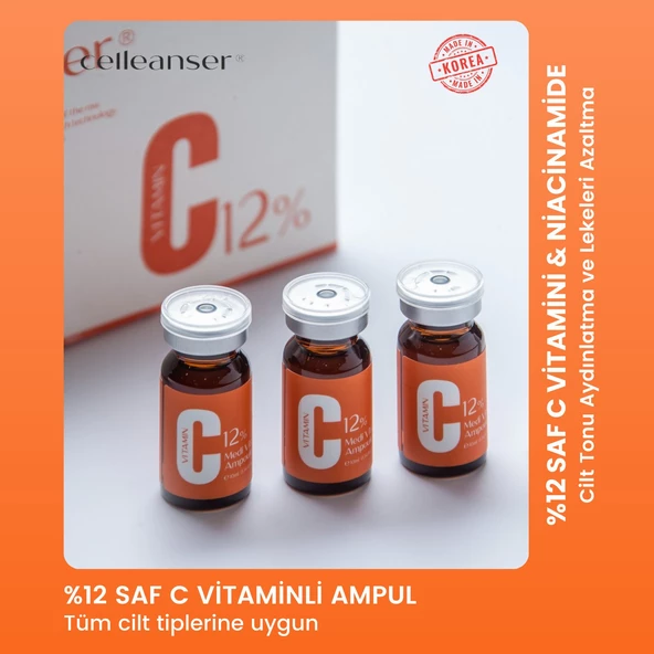 CELLEANSER %12 Saf C Vitaminli Leke Karşıtı Ve Aydınlatıcı Peptitli Serum