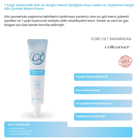 CENTECASSOL Göz Çevresine Özel Bakım: Hyaluronic Alpha Eye Cream ile Canlı Bakışlar - 2