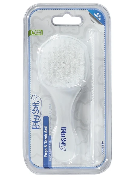 Baby Soft Fırça ve Tarak Seti Beyaz 580