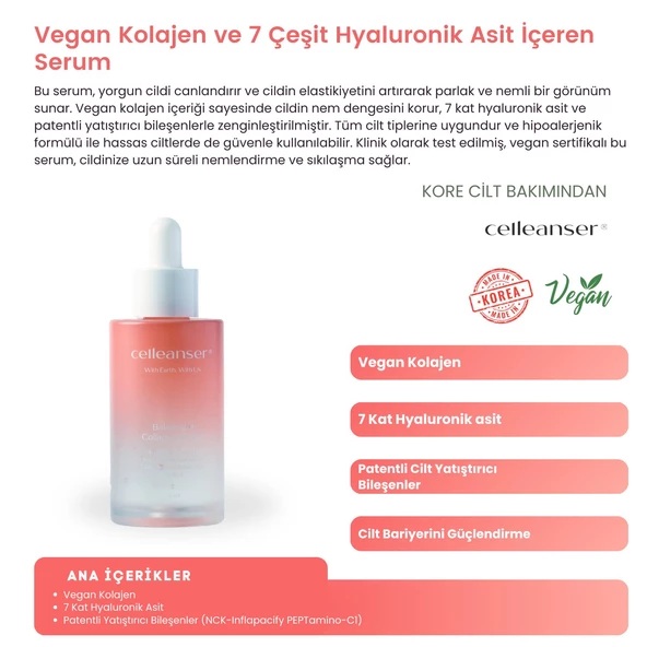 CELLEANSER Yoğun Nemlendirici, Kırışıklık Karşıtı, Balanceful Kolajen Bakım Serumu - 2