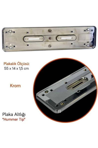 Hummer Plakalık Plastik Krom kaplı 1 Adet - Resim 5