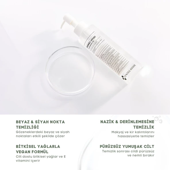 CENTECASSOL Gözenek Sıkılaştırıcı, Yaşlanma Karşıtı, Nemlendirici, Hafif Yapılı Pore-ology Vegan Temizleme Yağı - 3