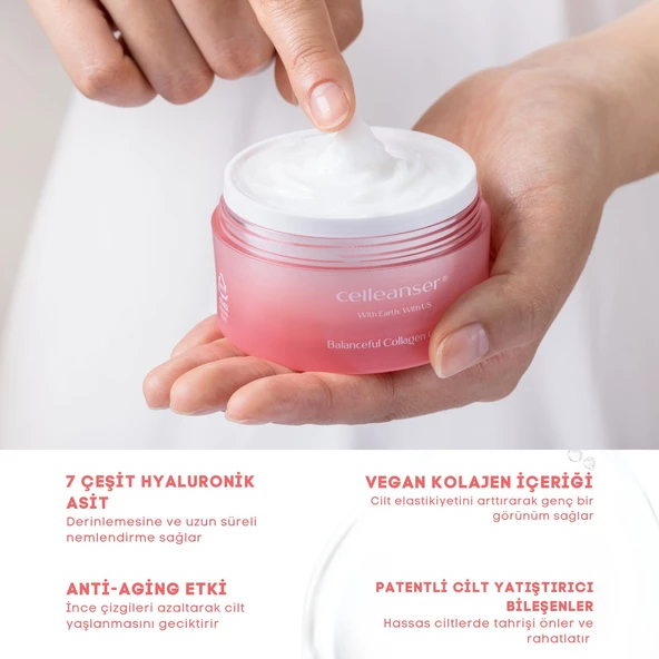 CELLEANSER Yoğun Nemlendirici, Kırışıklık Karşıtı, Kolajen Bakım Kremi - 3
