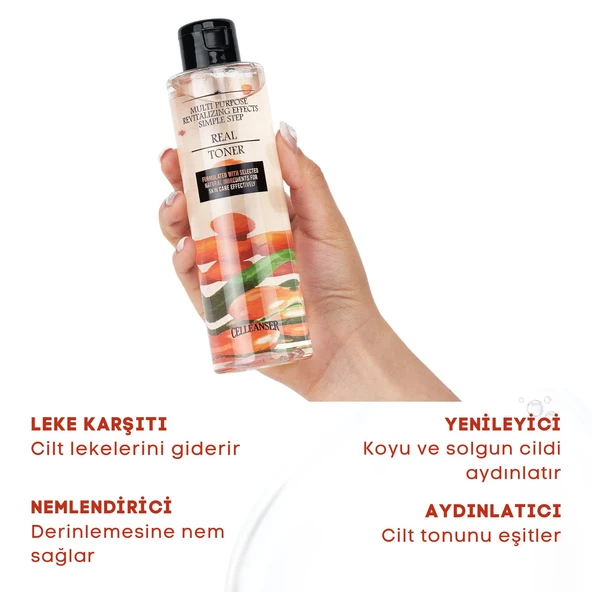 CELLEANSER Saf Deniz Topalağı Içeren Leke Karşıtı, Aydınlatıcı, Yenileyici, Nemlendirici Yüz Tonik - 2