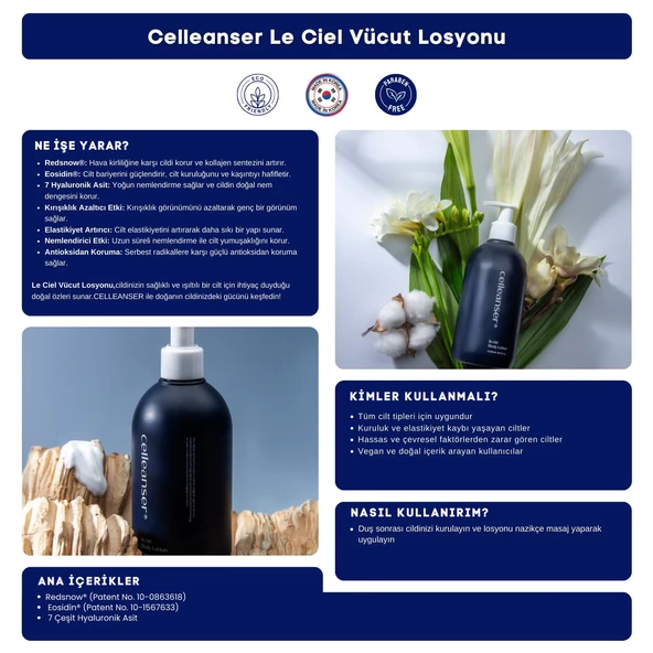 CELLEANSER 7 Çeşit Hyaluronik Asit Içeren, Nemlendirici, Yaşlanma Karşıtı, Canlandırıcı, Vücut Losyonu - 4